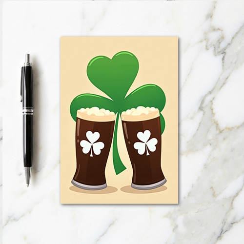 Irish Stout Shamrock Card