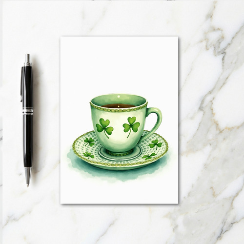 Irish Teacup Watercolor Art Card