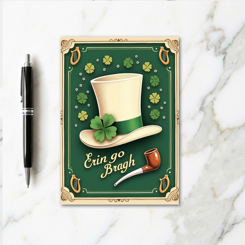 Irish Top Hat Emerald Band Card