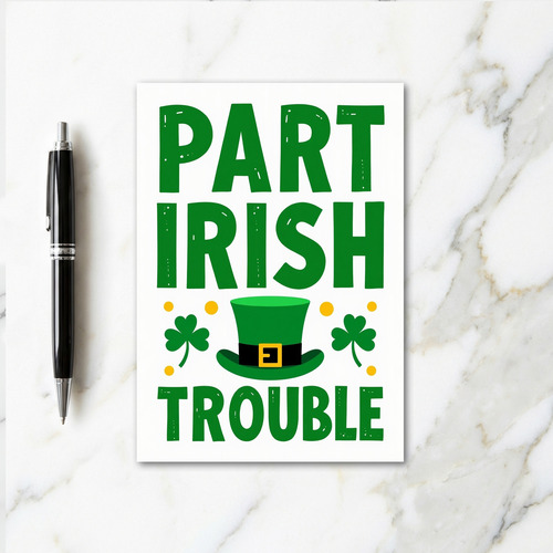 Irish Trouble Leprechaun Art Card