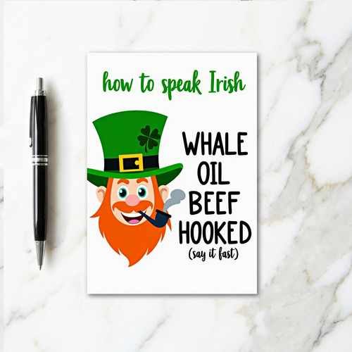 Irish Whale Oil Beef Hooked Card