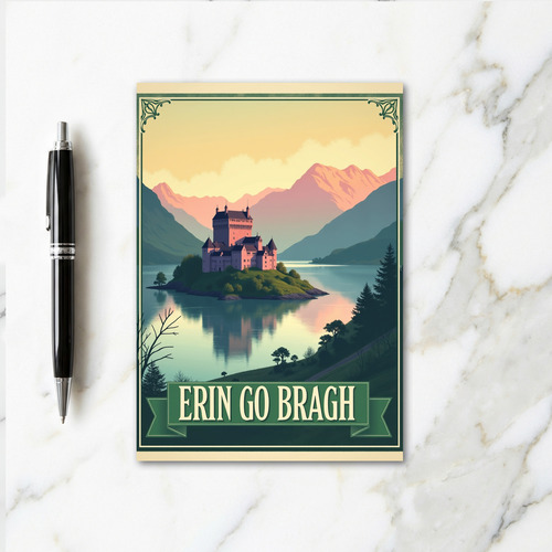 Island Castle Scene Irish Pride Card