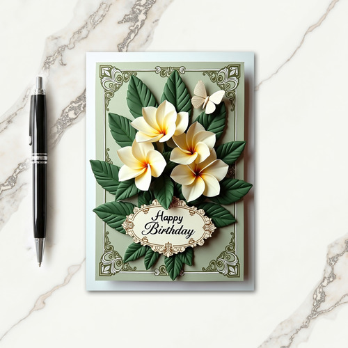 Ivory Blossom Birthday Card