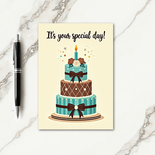 Ivory Bow Birthday Card
