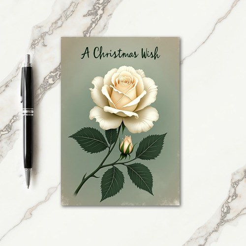 Ivory Rose Christmas Card