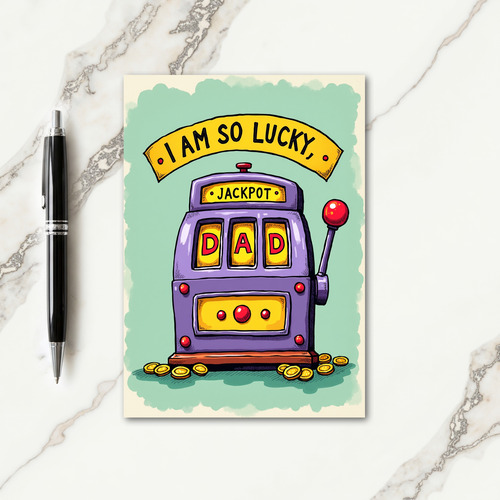 Jackpot For Dad Cartoon Card