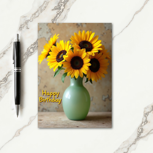 Jade Vase Birthday Card