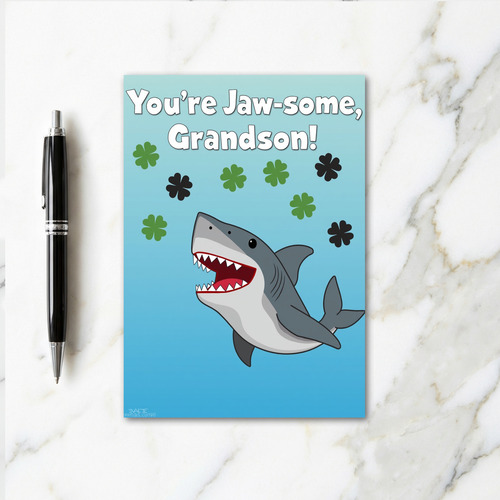 Jawsome Grandson Awesome Card