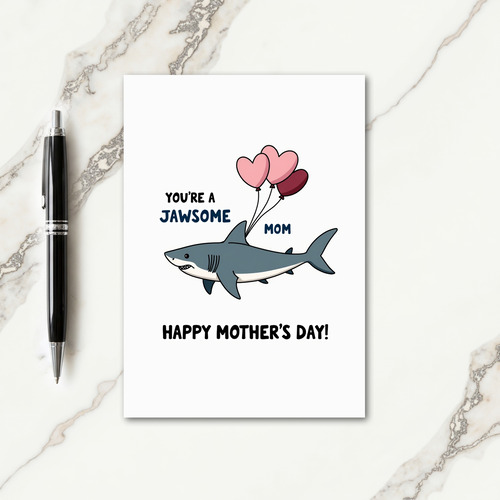 Jawsome Mom Mothers Day Art Card
