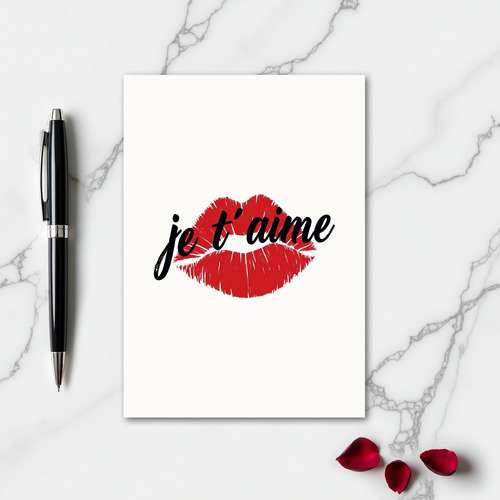 Je Taime Kiss Love Card