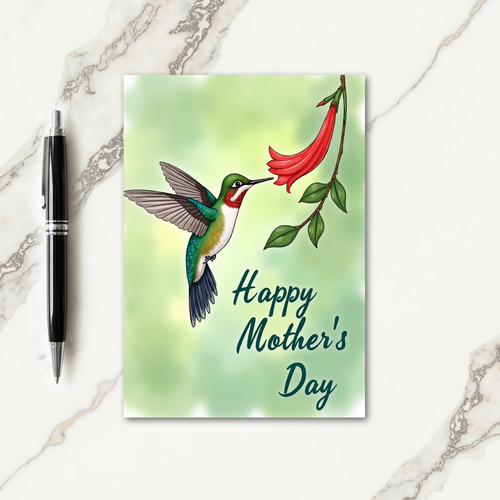 Jewel Bird Floral Mothers Day Card