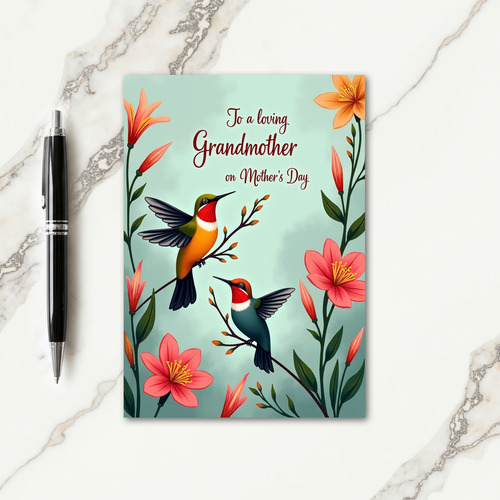 Jewel Tone Birds Mothers Day Card