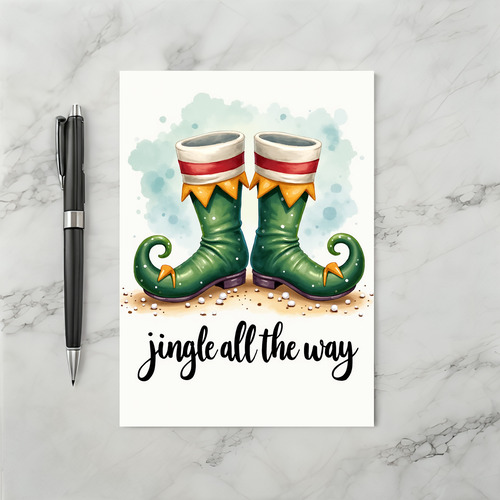 Jingle All The Way Elf Boots Card