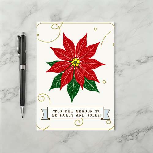 Jolly Christmas Poinsettia Card