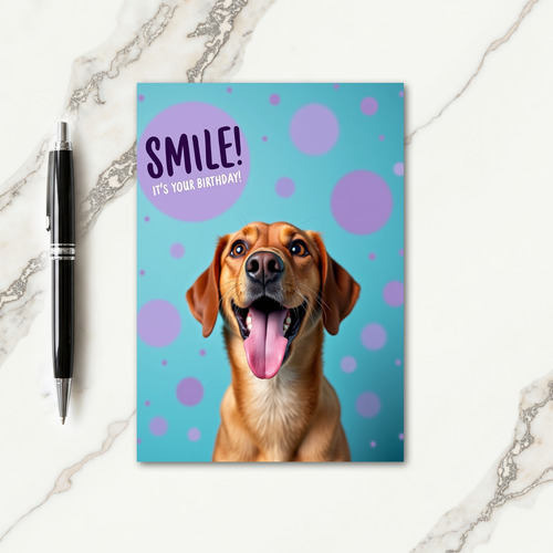 Jolly Dog Polka Dot Birthday Card