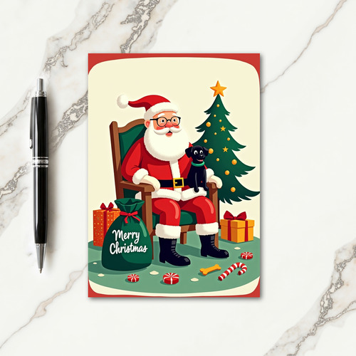 Jolly Figure Dog Christmas Card