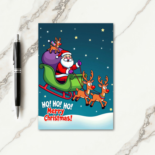 Jolly Figure Sleigh Ride Card thumbnail