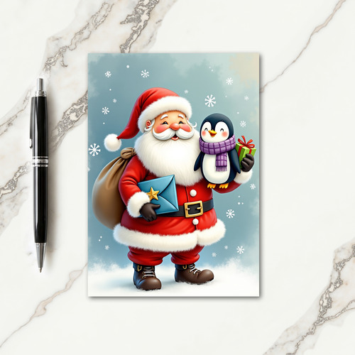 Jolly Man Bird Joyful Christmas Card