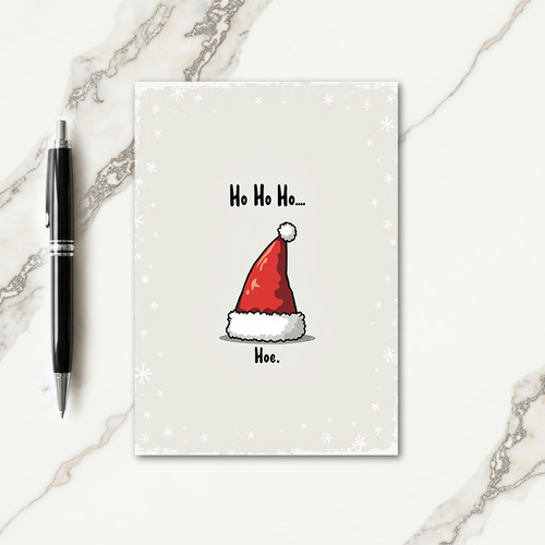 Jolly Red Hat Hoe Christmas Card
