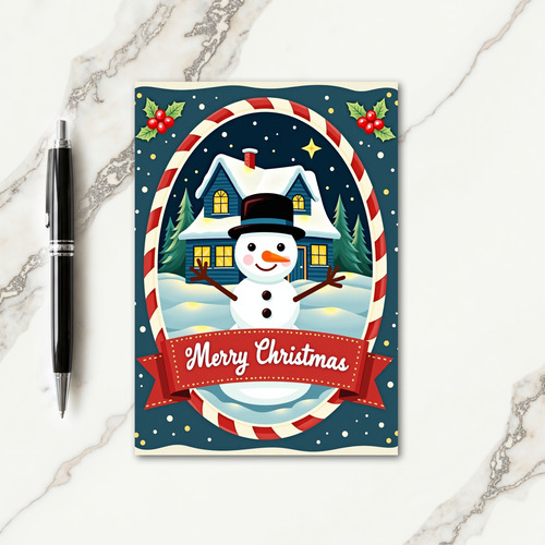 Jolly Snowman Christmas Card