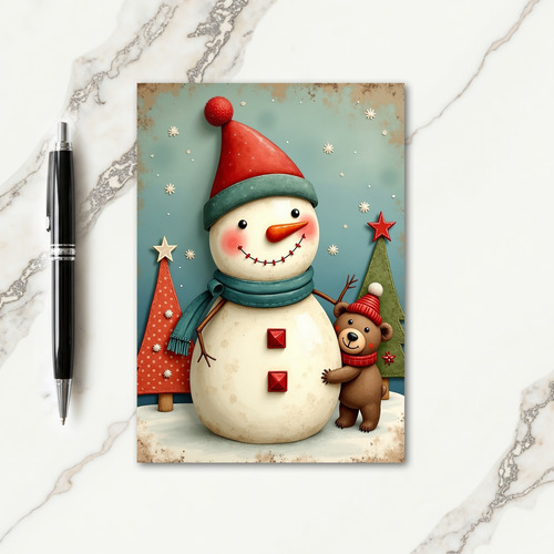 Jolly Snowman Friend Card