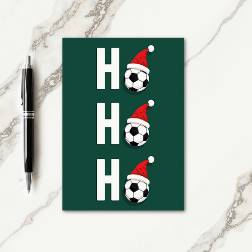 Jolly Soccer Ball Christmas Card