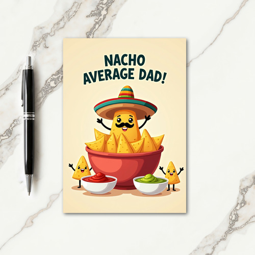 Jovial Fathers Day Chip Art Card