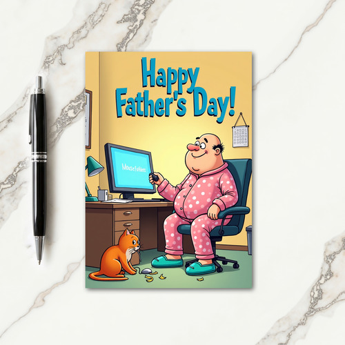 Jovial Fathers Day Scene Card