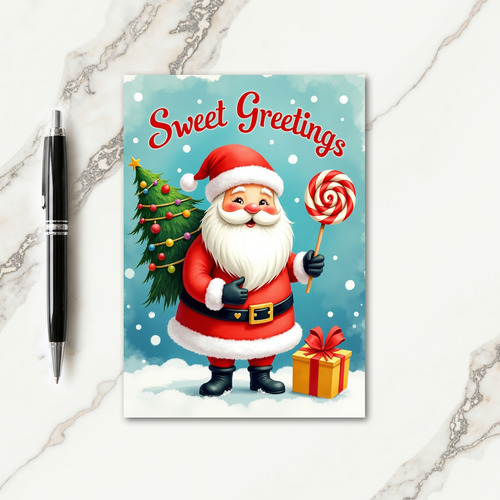 Jovial Figure Festive Tree Card