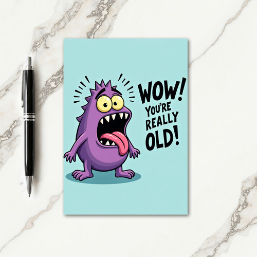 Jovial Purple Monster Card