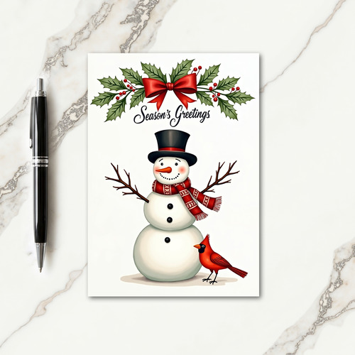 Jovial Snow Figure Christmas Card