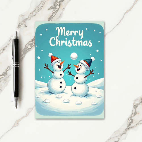 Jovial Snow Figures Christmas Card thumbnail
