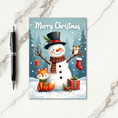 Jovial Snowman Cheer Card
