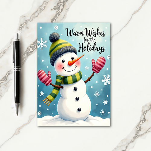 Jovial Snowman Christmas Card