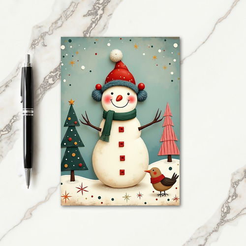 Jovial Snowman Winter Card