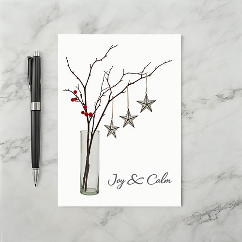 Joy And Calm Christmas Stars Card