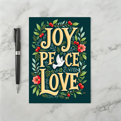 Joy Peace Love Holiday Card