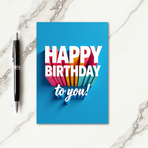 Joyful 3D Letters Birthday Card