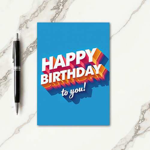 Joyful 3D Text Birthday Card