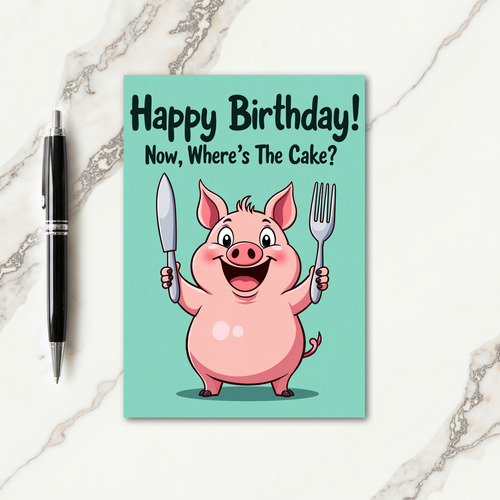 Joyful Animal Cake Card
