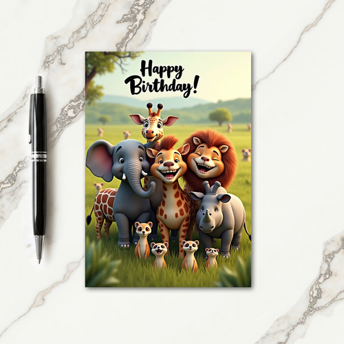 Joyful Animals Birthday Card