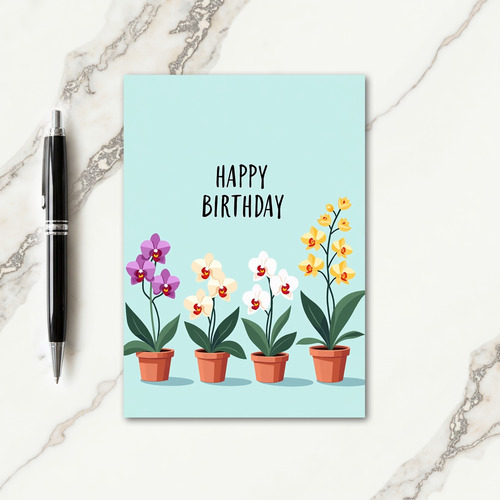 Joyful Aqua Botanical Card