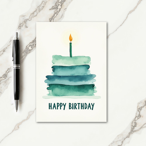 Joyful Aqua Cake Card