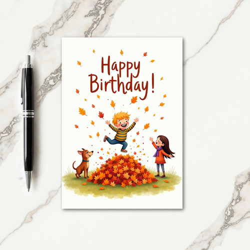 Joyful Autumn Birthday Card