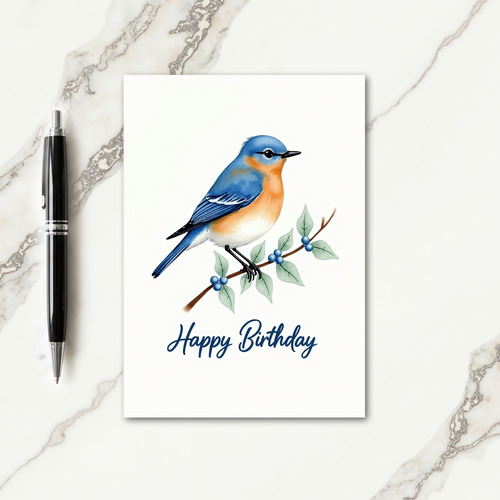 Joyful Azure Bird Card