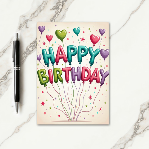 Joyful Balloon Letter Card