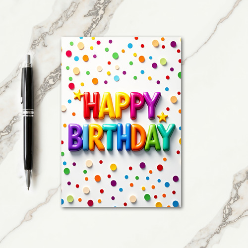 Joyful Balloon Letters Card