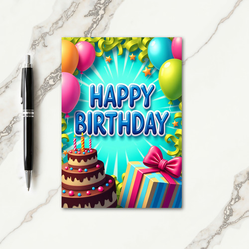 Joyful Balloon Light Card