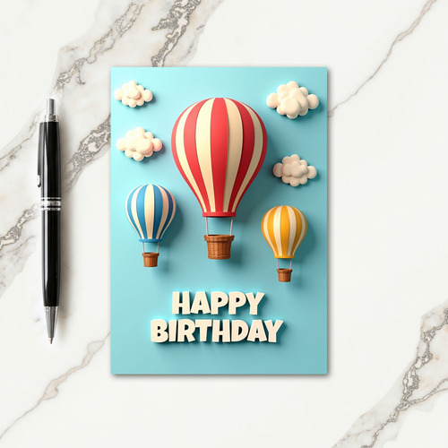 Joyful Balloon Ride Birthday Card