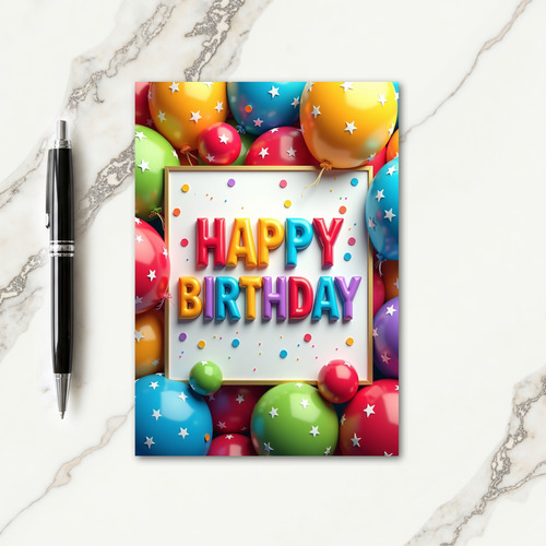 Joyful Balloons Birthday Card